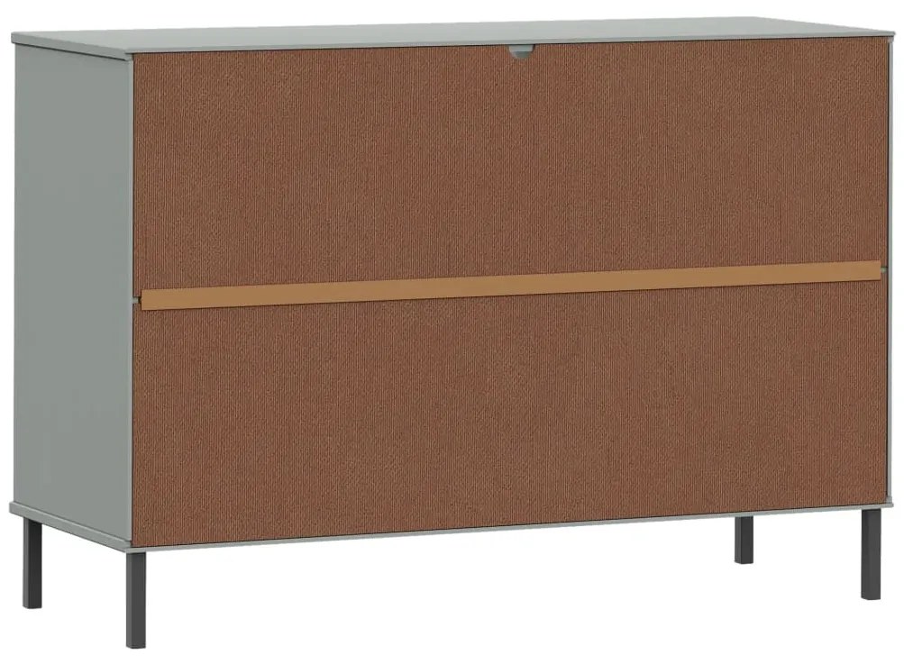 Aparador c/ pernas de metal 113x40x77 madeira maciça OSLO cinza