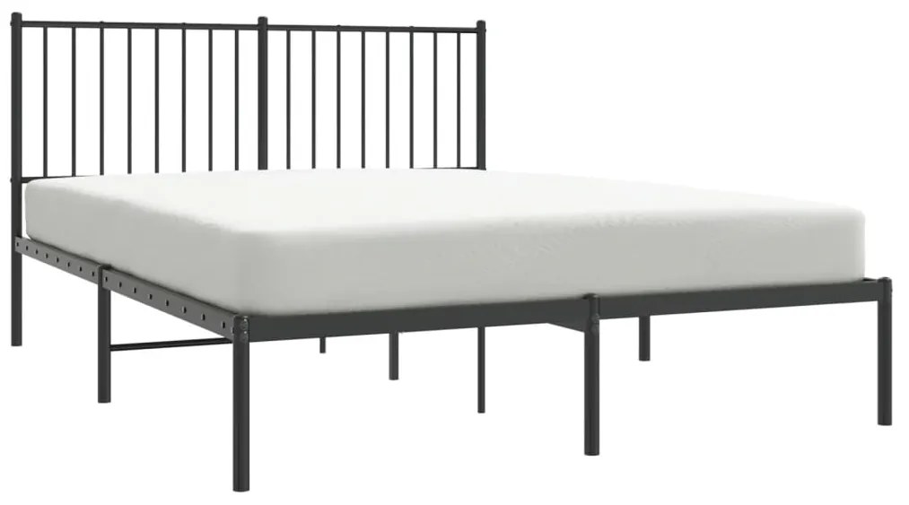 Estrutura de cama com cabeceira 140x190 cm metal preto