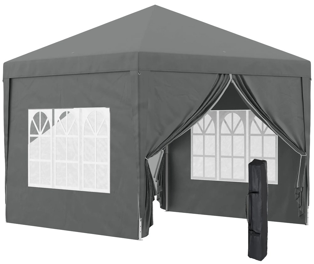 Tenda de Jardim com Paredes Laterais Amovíveis Janelas Porta com Fecho