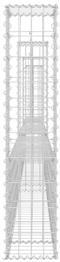 Cesto gabião em forma de U c/ 4 postes 380x20x100 cm ferro