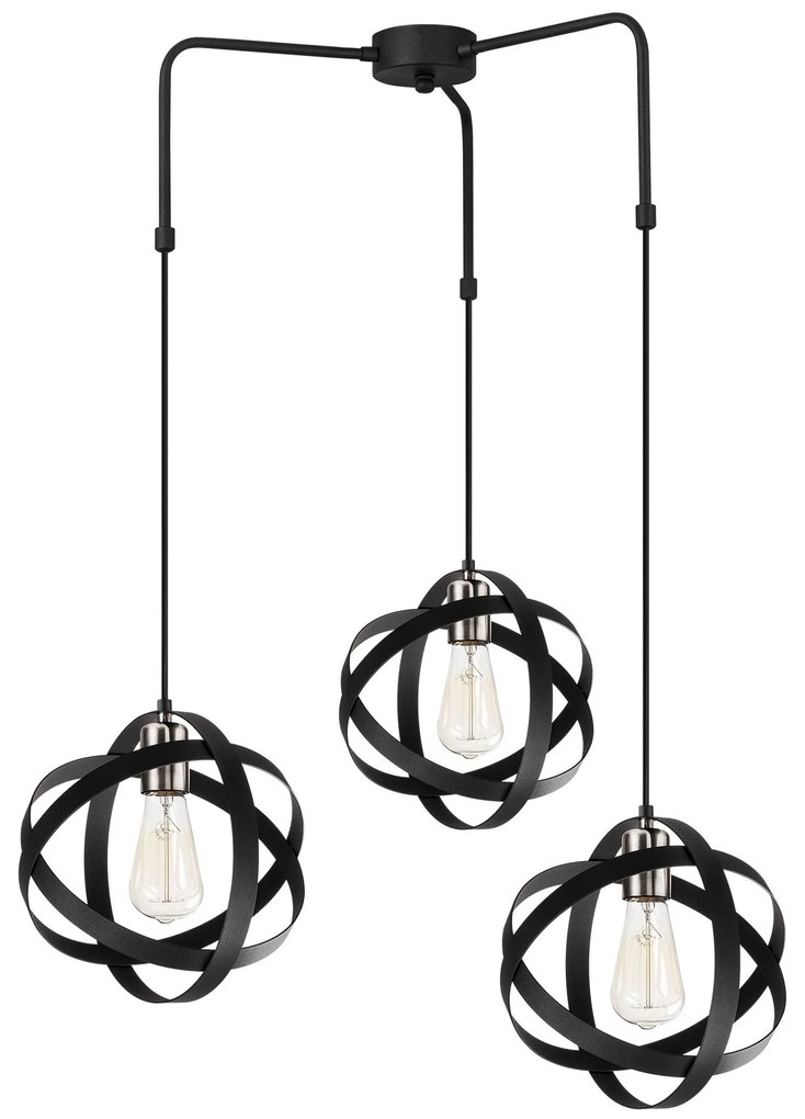 Chandelier Gezegen – Preto Níquel – 53 cm diâmetro, 100 cm altura