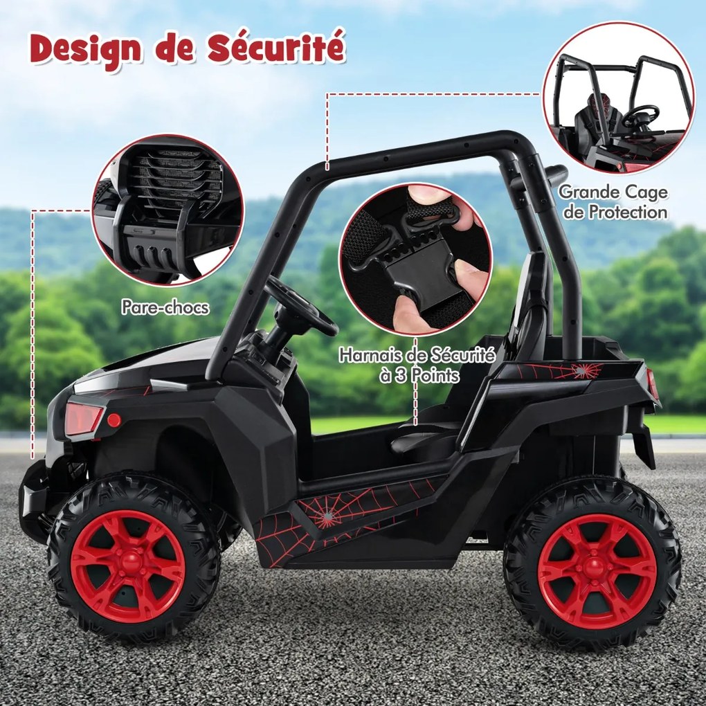 Carro elétrico infantil com controle remoto 2.4G 24V veículos elétricos UTV para crianças a partir de 3 anos verde