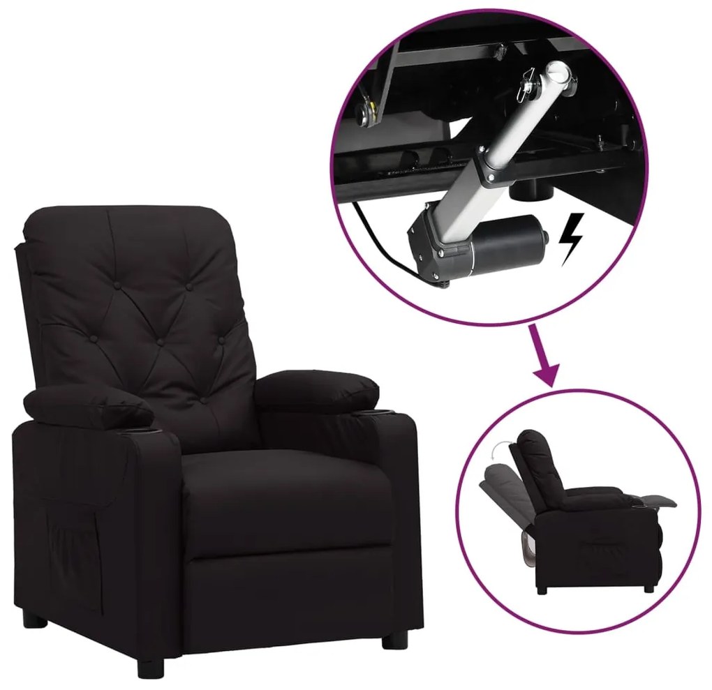 vidaXL Poltrona elevatória couro artificial preto
