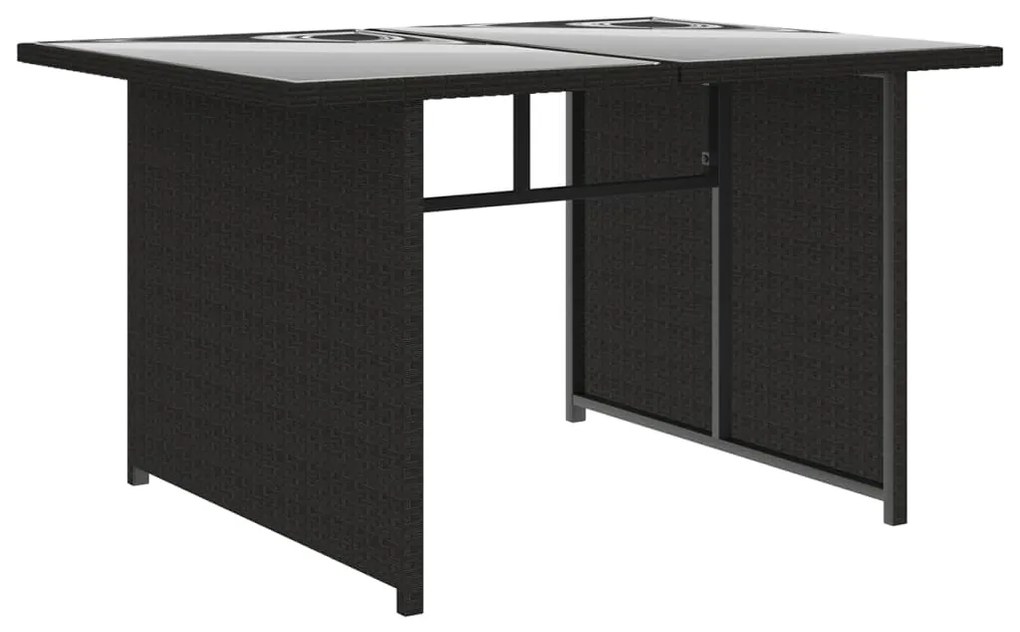 10 pcs conjunto lounge de jardim c/ almofadões vime PE preto