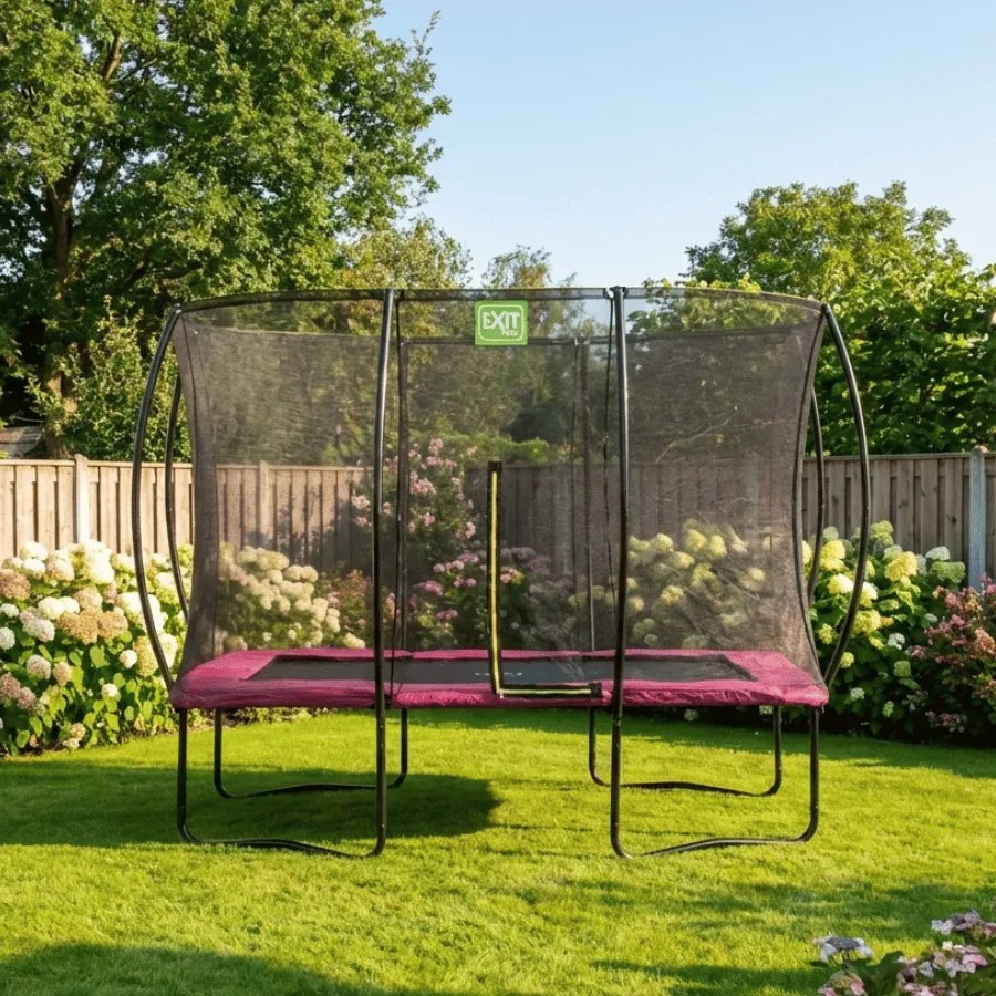 Trampolim retangular Silhouette 214 x 305 cm - rosa