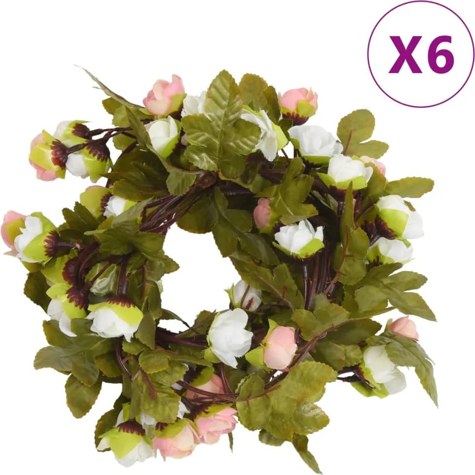 vidaXL Grinaldas de flores 6 pcs 215 cm champanhe