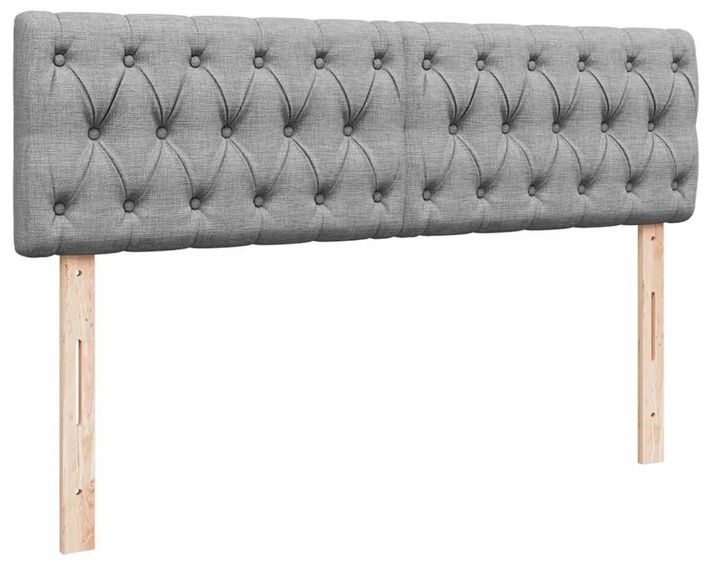 Cama otomana com colchão 160x200 cm tecido cinzento claro