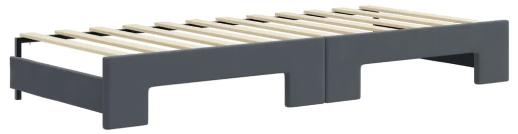 Sofá-cama c/ gavetão e gavetas 80x200 cm veludo cinzento-escuro