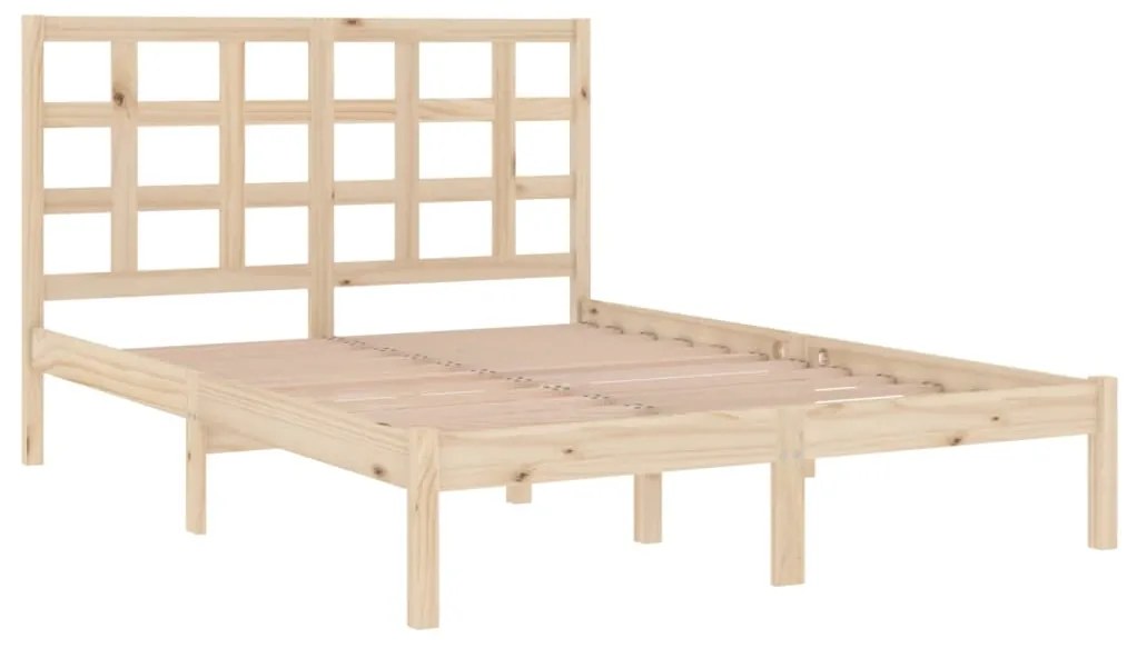 Estrutura de cama 140x200 cm madeira maciça