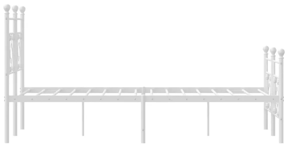 Estrutura de cama com cabeceira e pés 120x200 cm metal branco