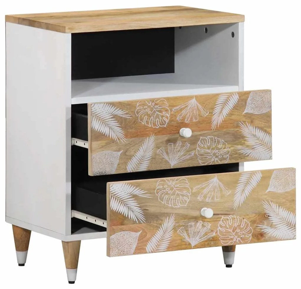 Mesa de cabeceira 50x33x60 cm madeira de mangueira maciça