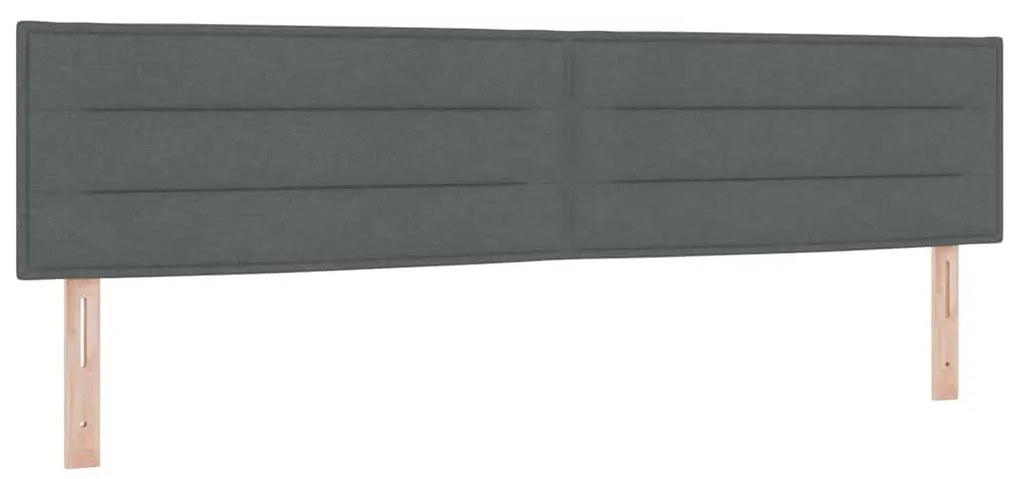 Cama Box Spring com Colchão Cinza Escuro 200x200 cm Tecido