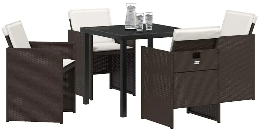 Conjunto de Jantar de Jardim com 5 Peças da , com almofadas marrom e f