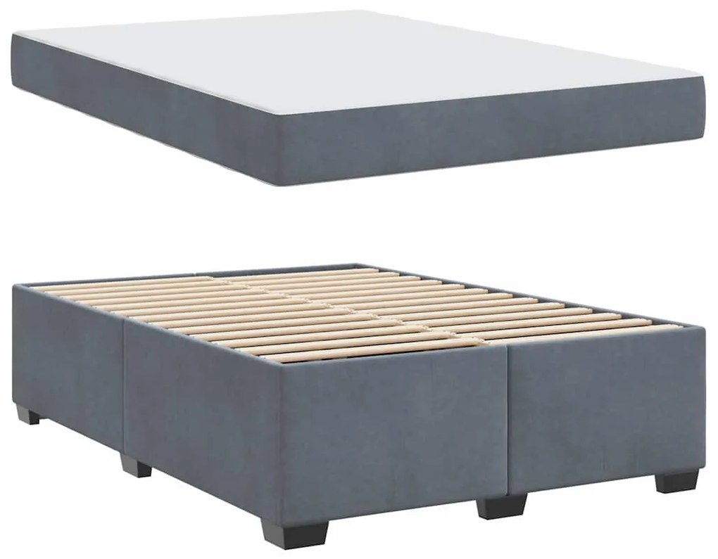 Estrutura de cama com colchão Cinzento escuro 140 x 200 cm