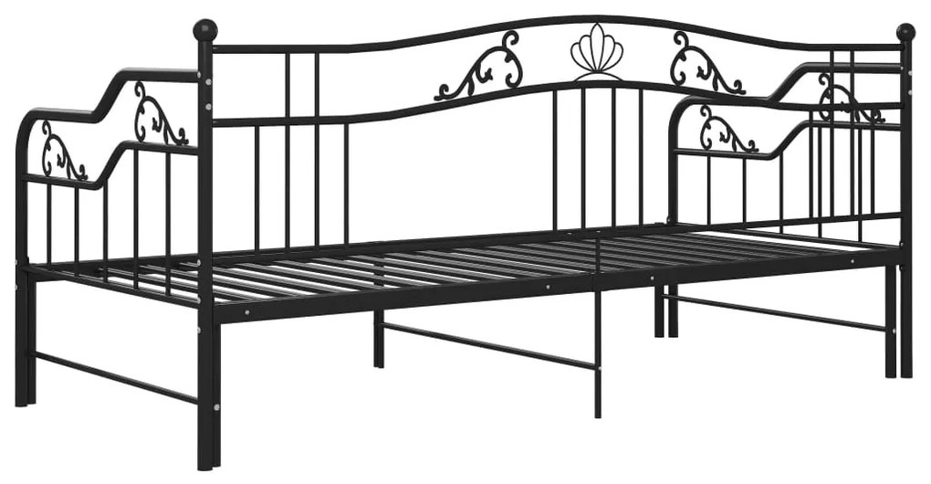 Estrutura sofá-cama de puxar 90x200 cm metal preto
