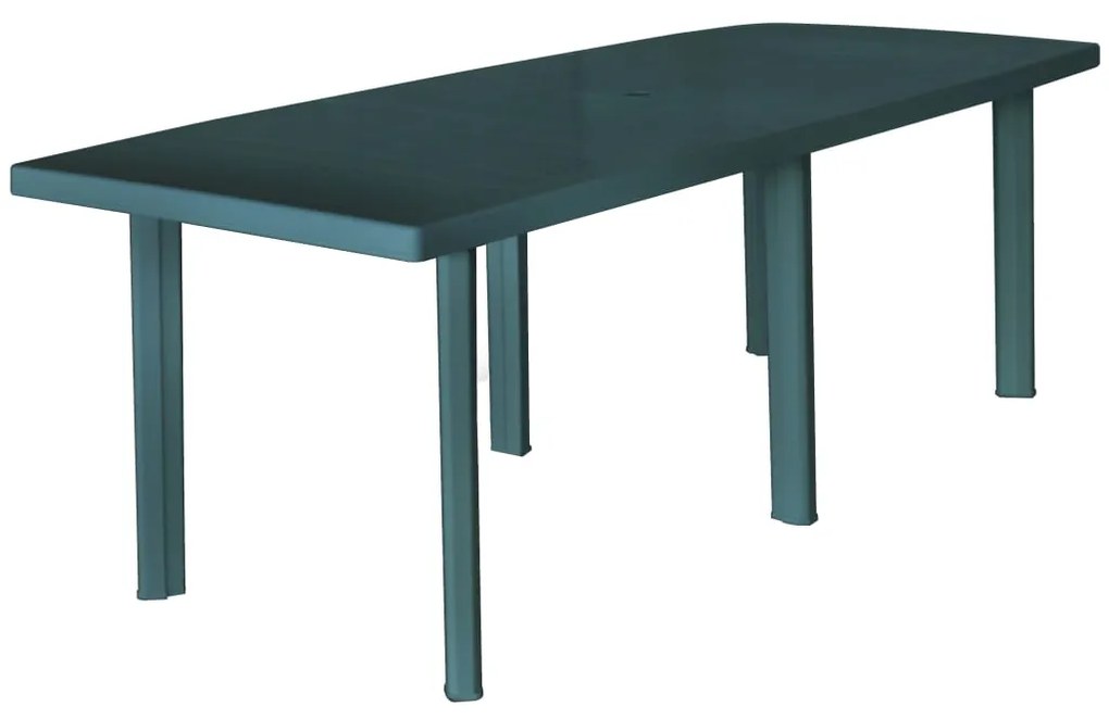43596 vidaXL Mesa de jardim 210x96x72 cm plástico verde