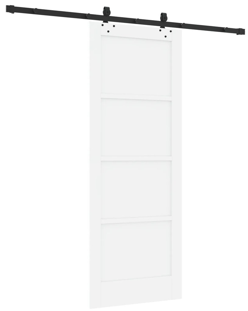 Porta Deslizante vidaXL com Conjunto de Ferragens Branca 78x202 cm Mad