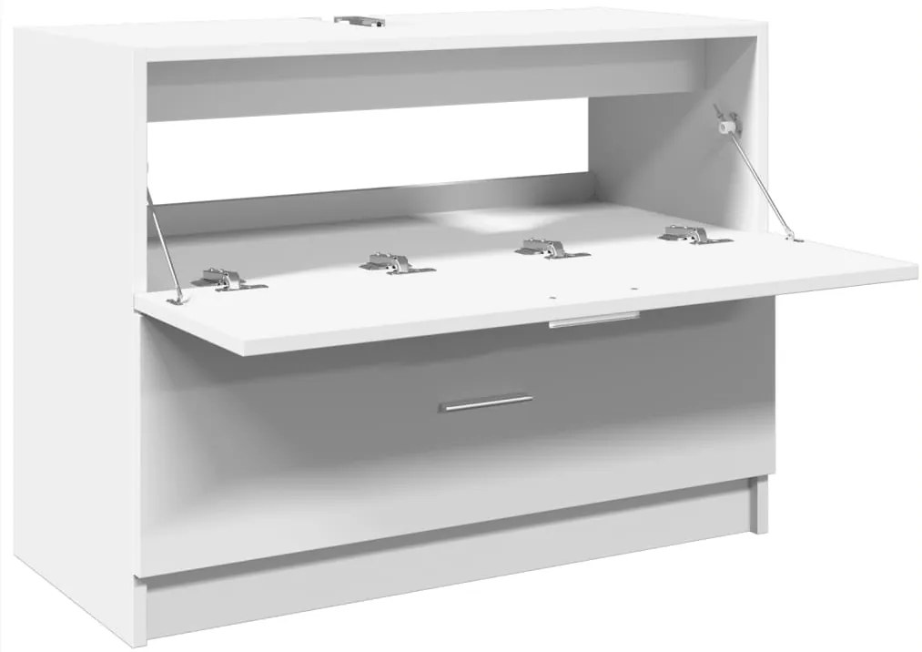 Armário de lavatório 78x37x59 cm derivados de madeira branco