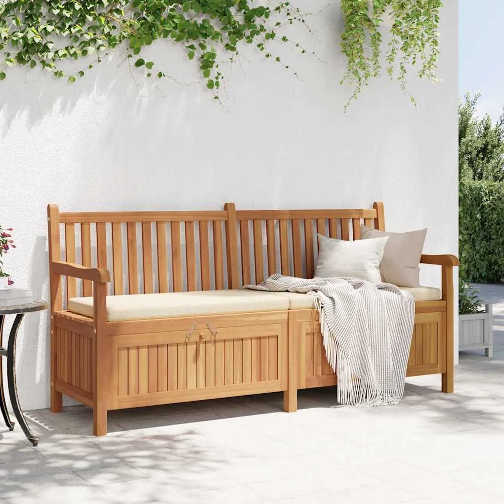 Banco de Armazenamento para Jardim Castanho 228 x 60 x 90 cm