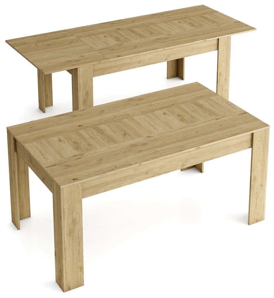 Mesa de jantar 140cm Extensível 200cm, Cor Naturale, Dimensões: 90,4 Largura x 140,4/200,4 Comprimento 76,1 cm Altura