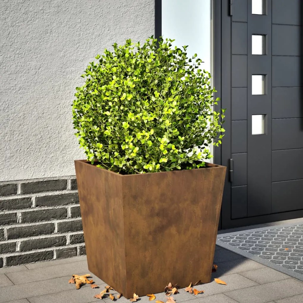 vidaXL Plantador de Jardim 50x50x50 cm aço resistente às intempéries