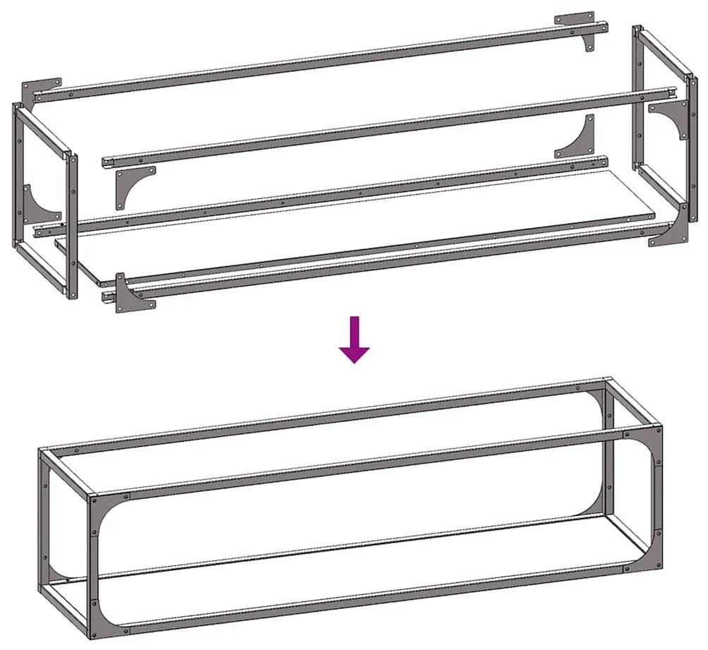 Suporte para lenha 25x25x100 cm aço laminado a frio branco