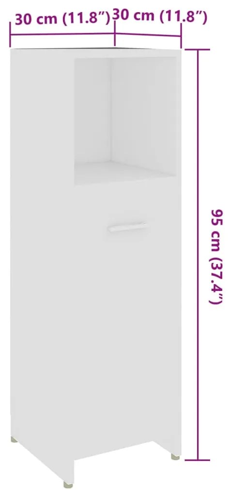 Armário de casa de banho derivados de madeira branco