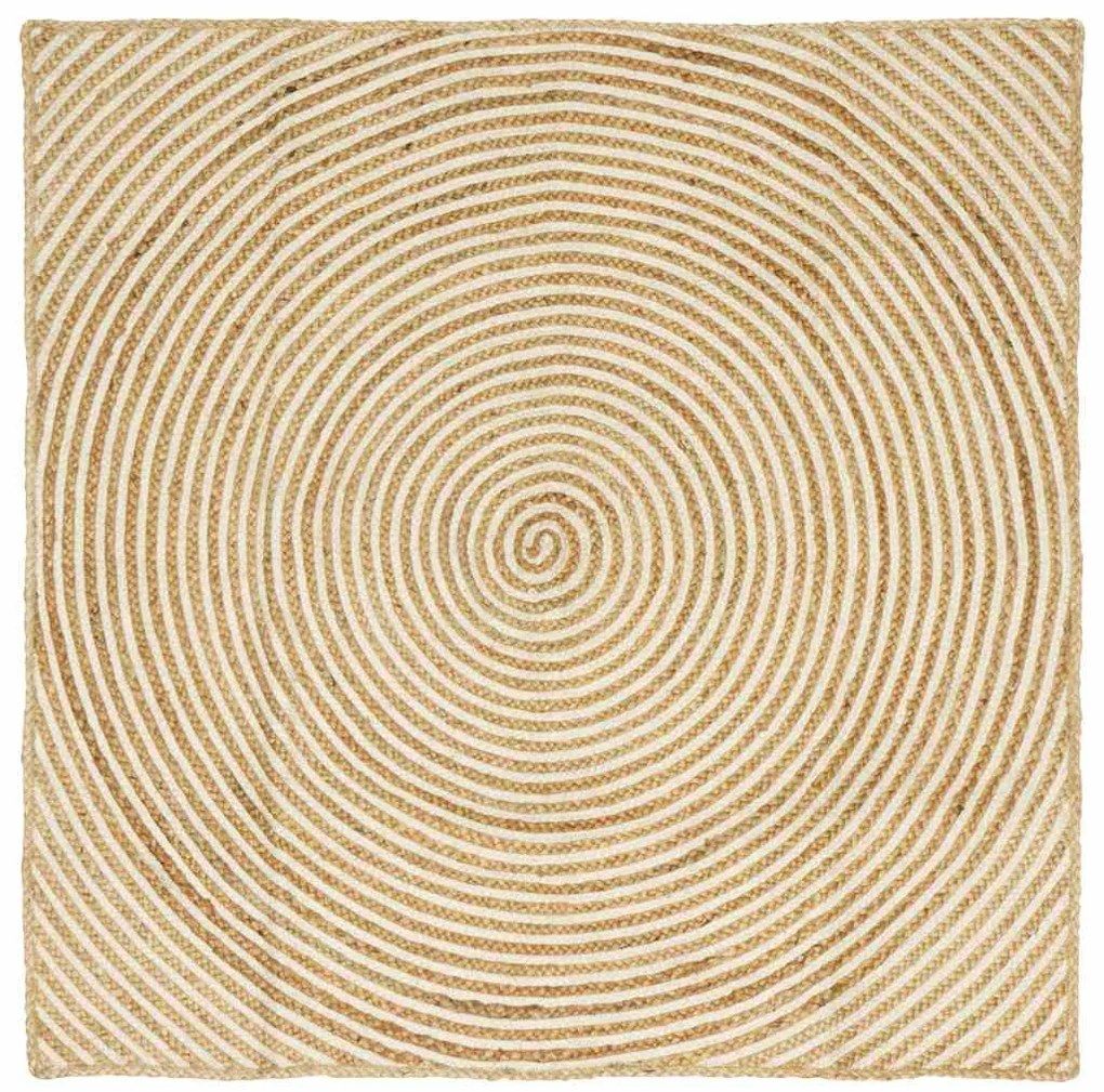 vidaXL Tapete Natural e Branco 120 x 120 cm Juta