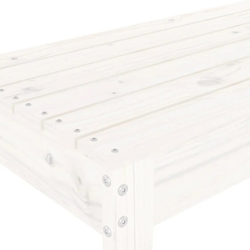Banco de jardim 110x38x45 cm madeira de pinho maciça branco