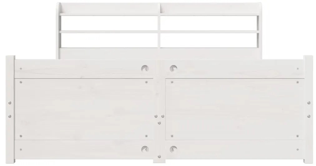 Estrutura de cama c/ cabeceira 150x200 cm pinho maciço branco