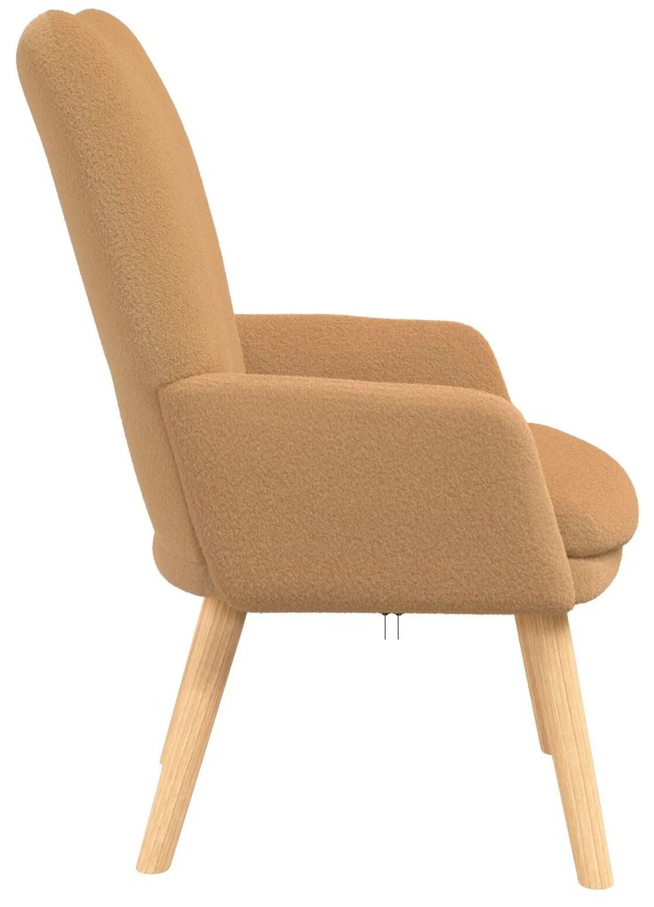 Poltrona Relaxante vidaXL Bege em Tecido Tipo Lã Curly