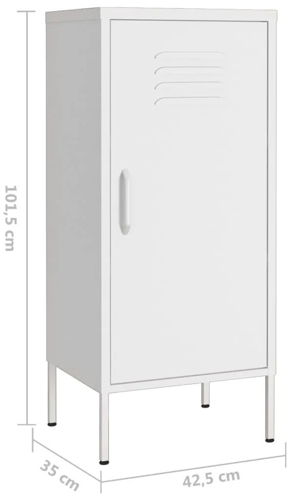 Armário de arrumação aço 42,5x35x101,5 cm branco