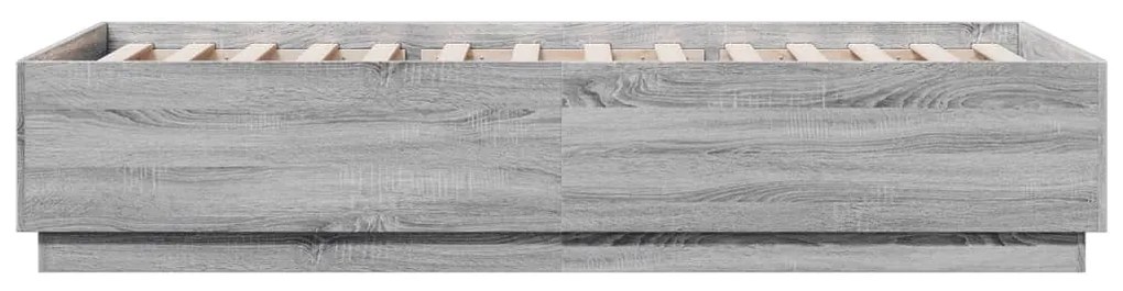 Estrutura cama 90x200 cm derivados de madeira cinzento sonoma