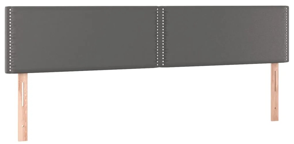 Cabeceira cama c/ LED 200x5x78/88cm couro artificial cinzento
