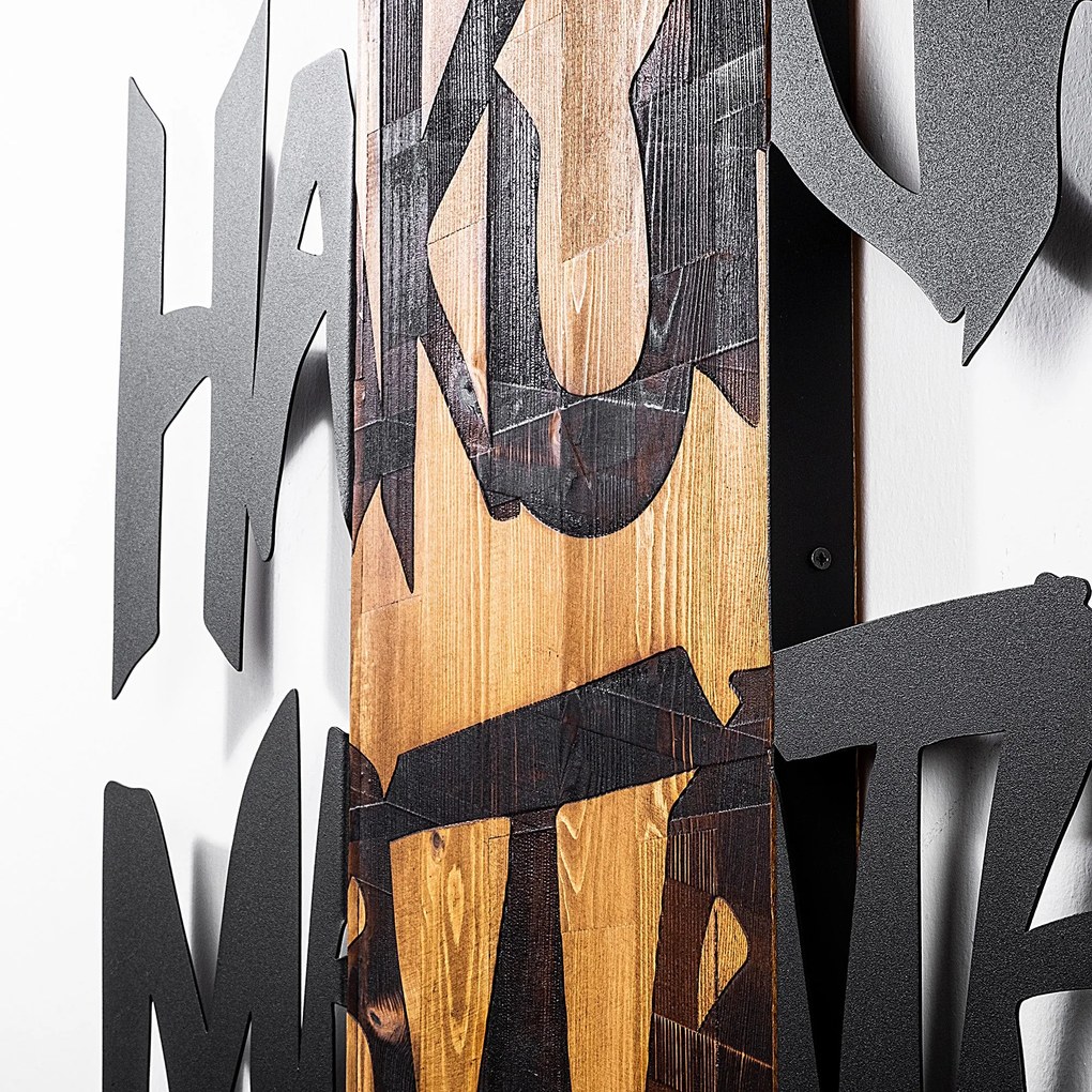 Acessório Decorativo de Parede Hakuna Matata 5 – Preto e Nogueira Clar