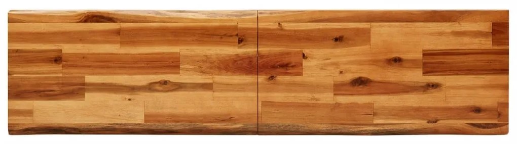 3 pcs conjunto de jantar c/ bordas vivas acácia maciça