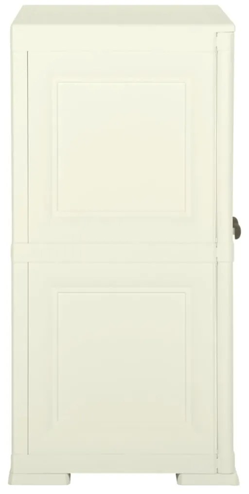 Armário de plástico 79x43x85,5cm design de madeira cor baunilha