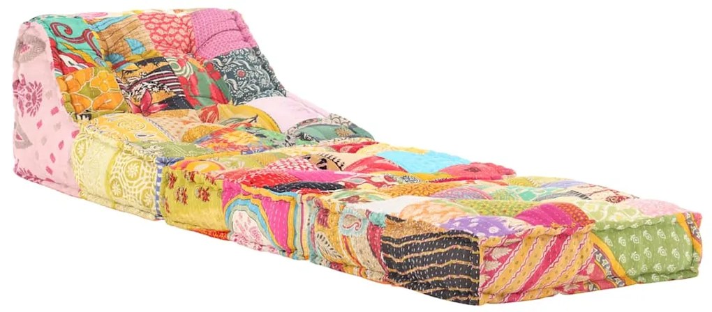 Pufe modular tecido em retalhos