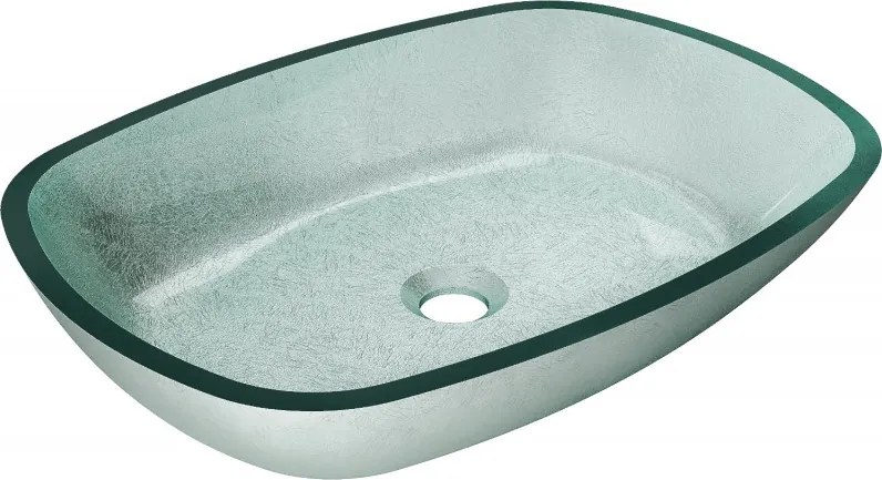 Mexen Araks lavatório de vidro de bancada 54 x 39 cm, prateado - 24155411