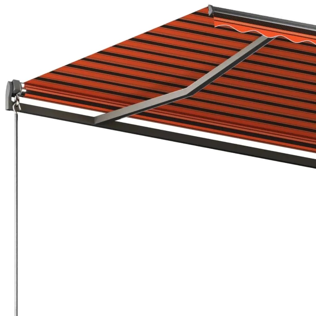 Toldo automático independente 350x250 cm laranja e castanho