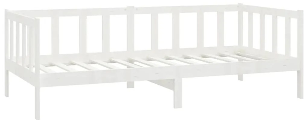 Sofá Cama Lena - Cor Branco - Em Madeira de Pinho Maciça - 203x98x66 c