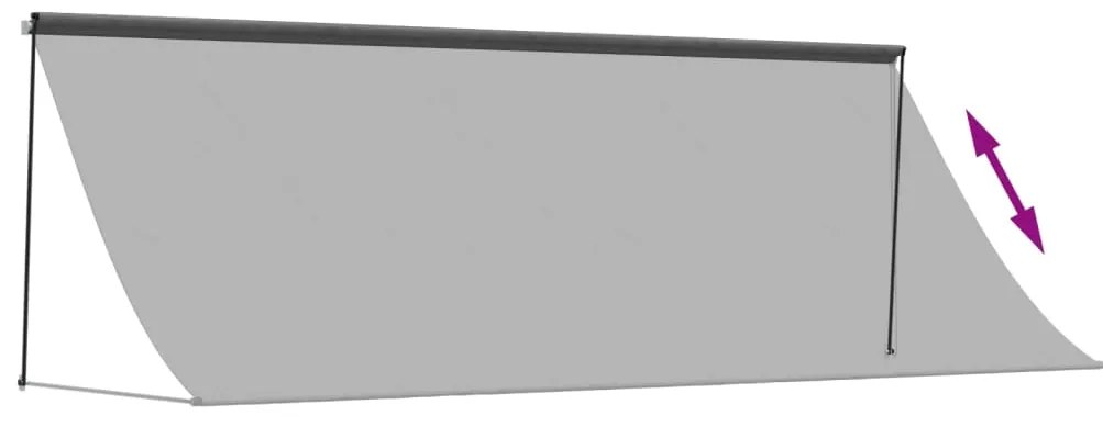 Toldo retrátil 400x150 cm tecido e aço antracite