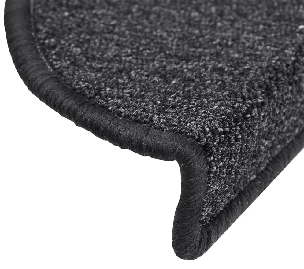 Tapetes de escada 15 pcs 56x17x3 cm antracite