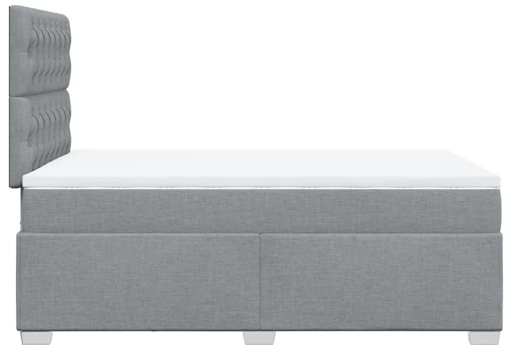 Cama boxspring com colchão 120x190 cm tecido cinzento-claro