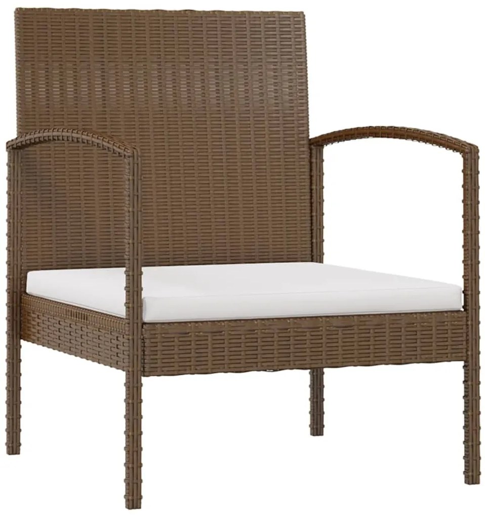 16 pcs conjunto lounge jardim c/ almofadões vime PE castanho