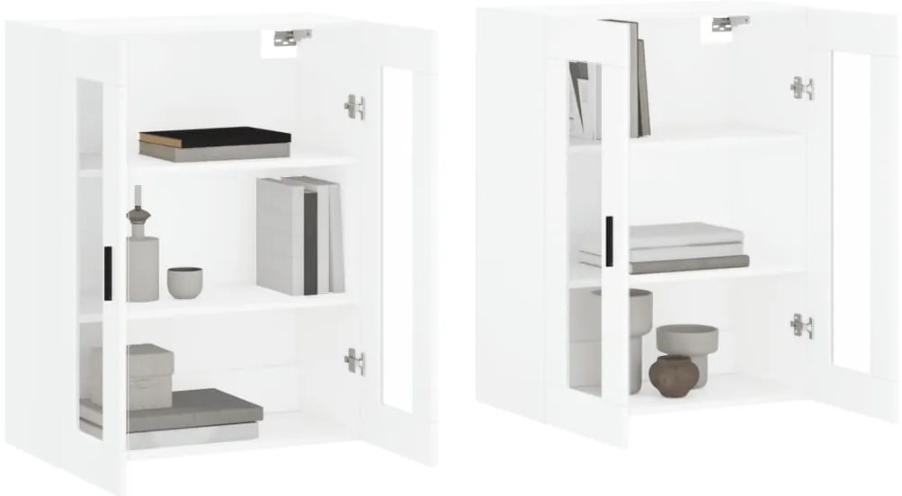 Móveis de parede 2 pcs derivados de madeira branco