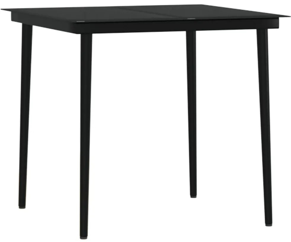 5 pcs conjunto de jantar p/ jardim c/ almofadões preto