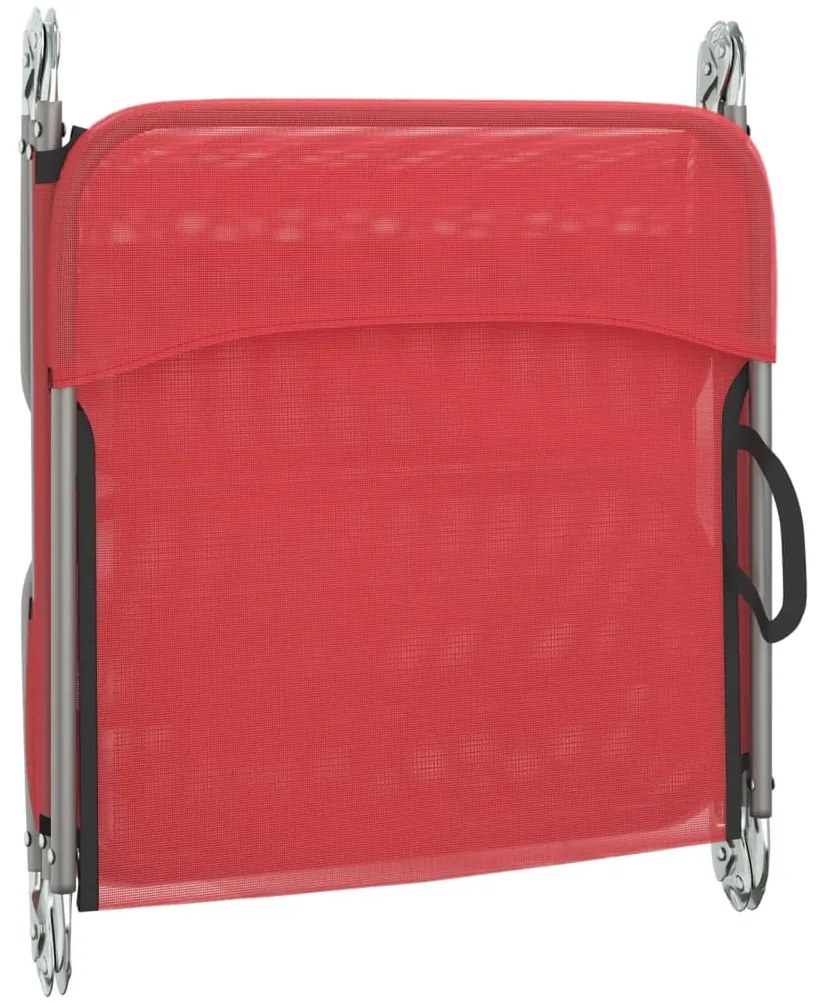 Espreguiçadeiras dobráveis 2 pcs textilene e aço vermelho