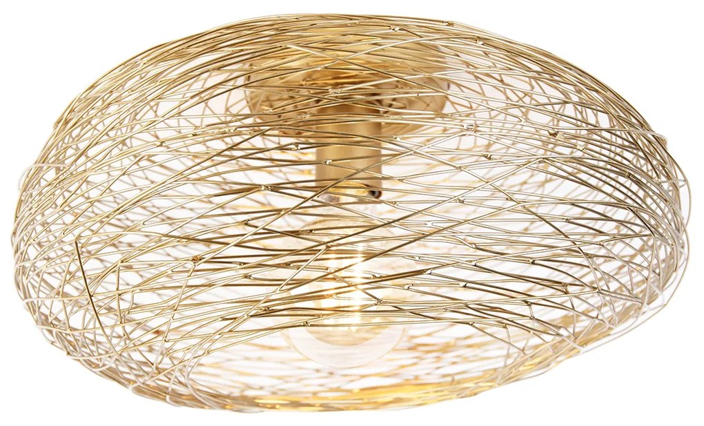 Candeeiro de teto inteligente dourado oval incl. Wifi G95 - Sarella