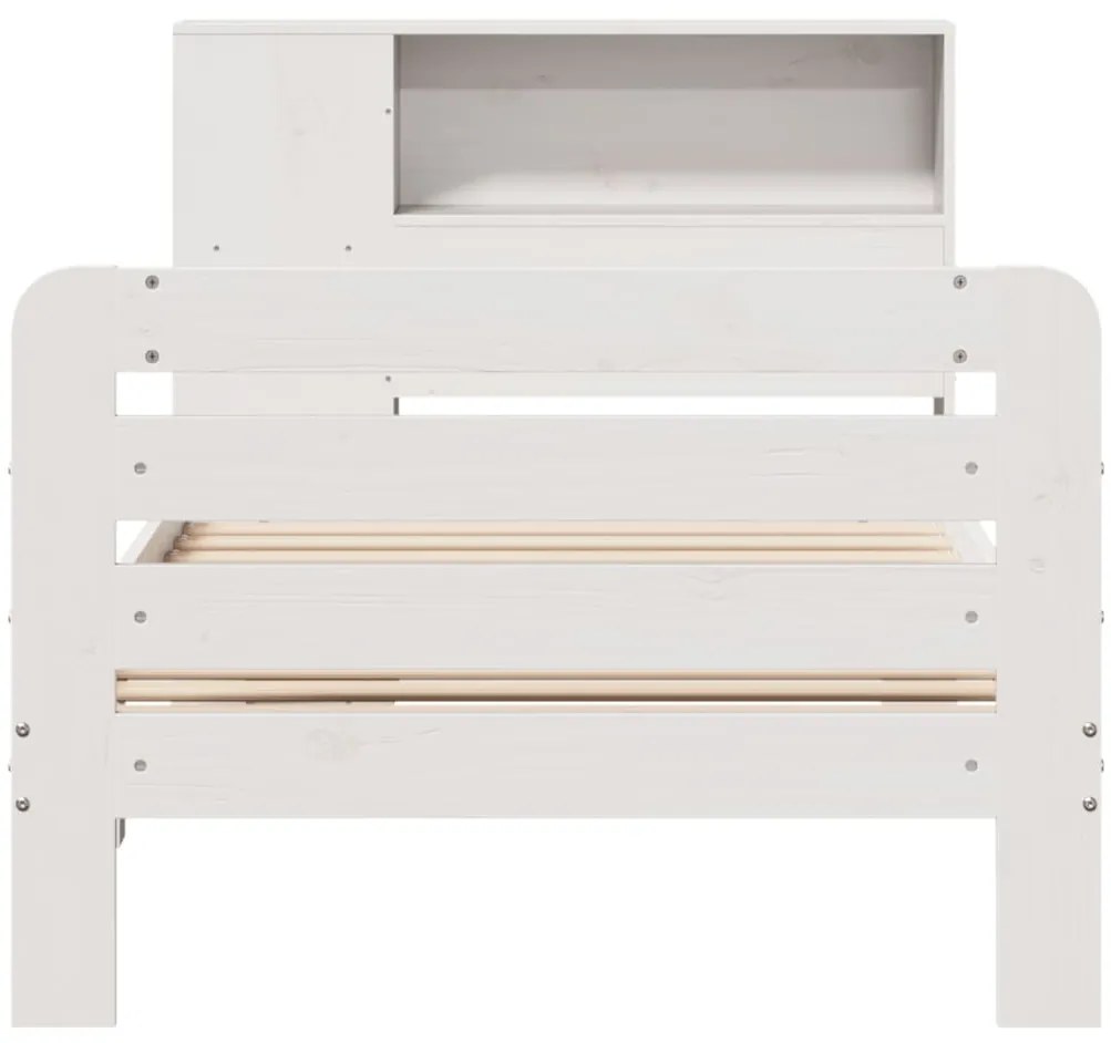 Cama sem colchão 90x200 cm madeira de pinho maciça branco